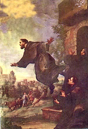 St. Joseph Cupertino levitating in prary